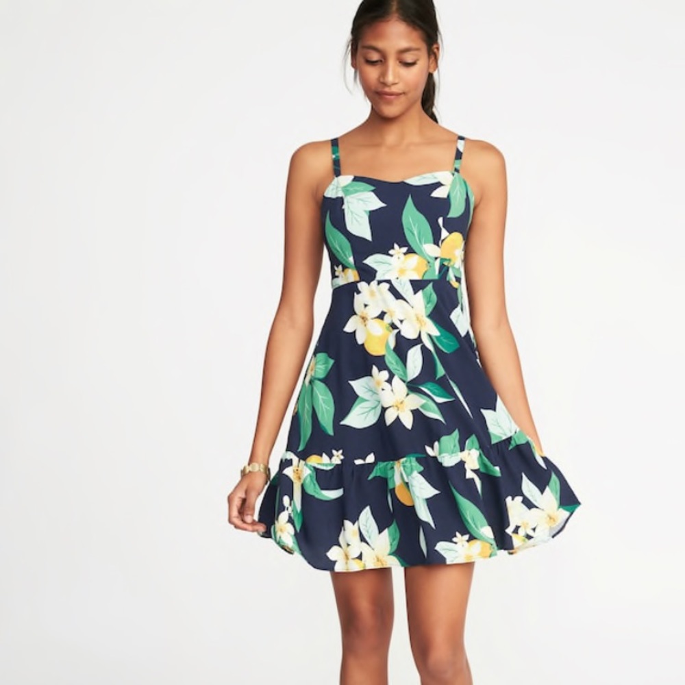 Fit & flare tiered cami dress (orange blossom)